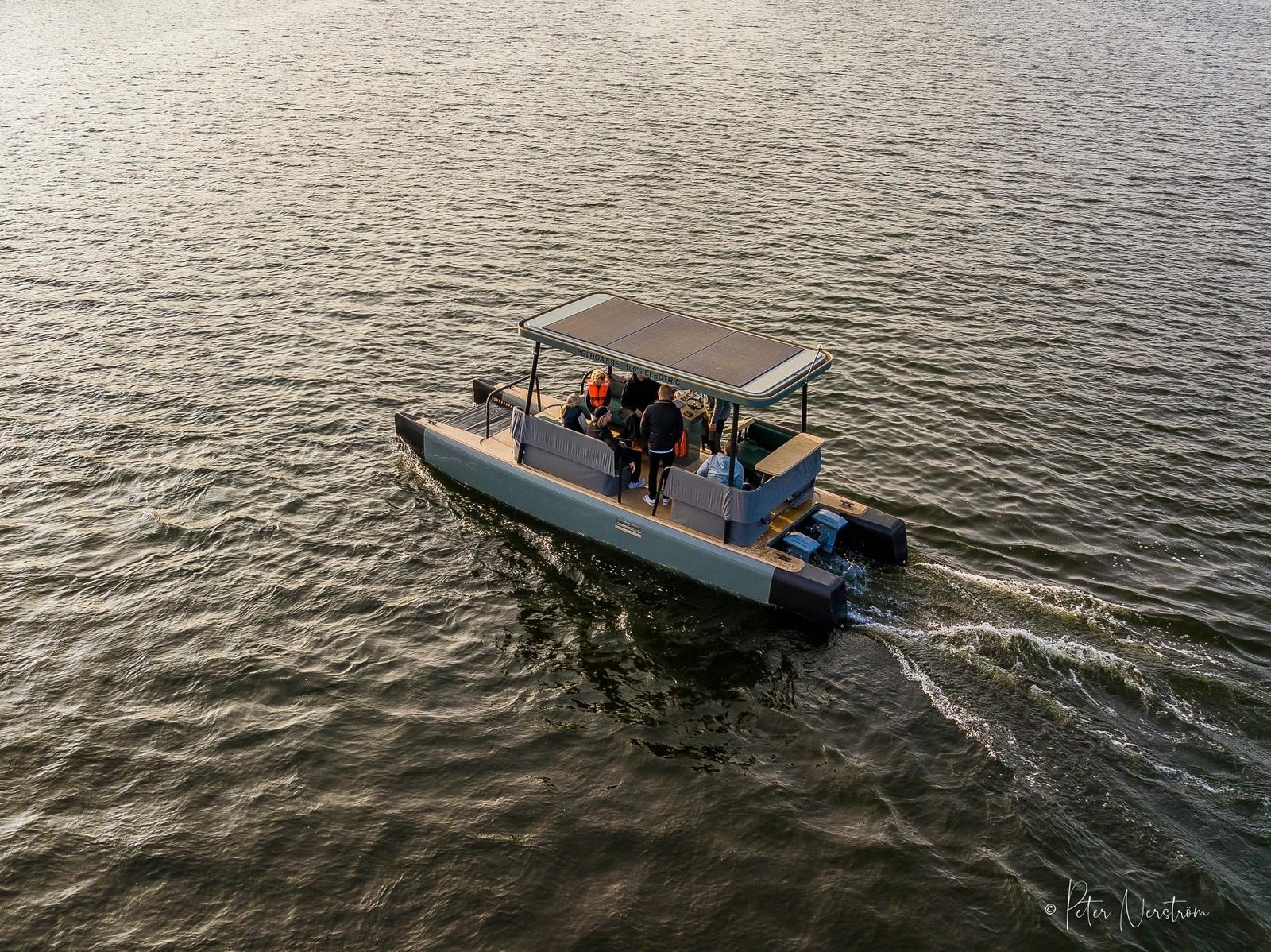 Solar-Powered Private Boat Tour drone